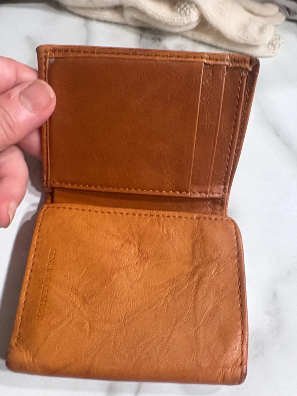 Philadelphia Eagles Tan Leather Tri Fold Wallet